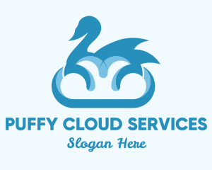 Blue Cloud Swan logo design