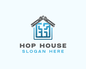 House Pipe Wrench logo design