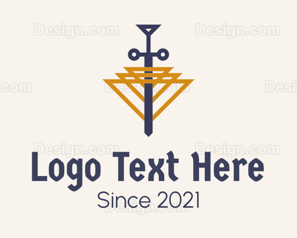 Triangular Medieval Sword Logo