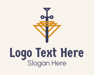 Triangular Medieval Sword  Logo