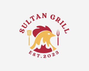 Chicken BBQ Flame Grill logo design