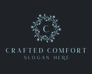 Organic Floral Wreath logo design