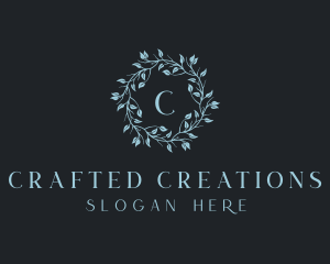 Organic Floral Wreath logo design