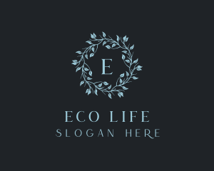 Organic Floral Wreath logo design