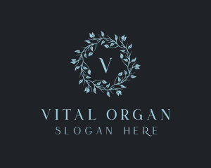 Organic Floral Wreath logo design