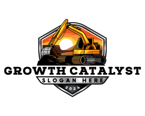 Excavator Construction Builder Logo