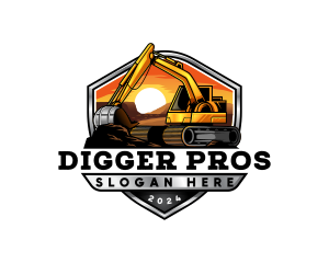 Excavator Construction Builder logo design