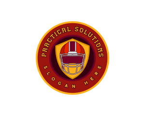 Football Shield Helmet logo design