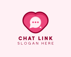 Heart Dating Flirt Message logo design