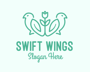 Natural Flower Birds logo design