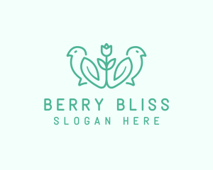 Natural Flower Birds logo design