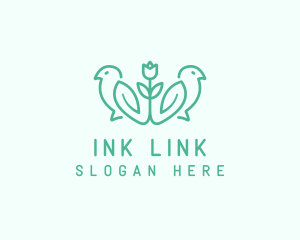 Natural Flower Birds logo design