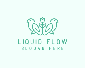 Natural Flower Birds logo design