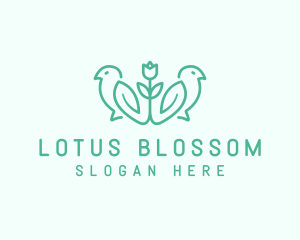 Natural Flower Birds logo design