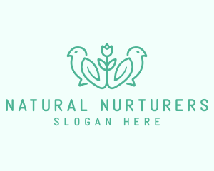 Natural Flower Birds logo design