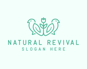 Natural Flower Birds logo design