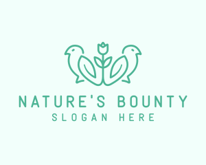 Natural Flower Birds logo design