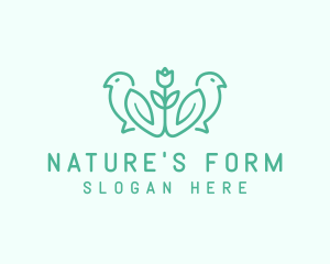 Natural Flower Birds logo design