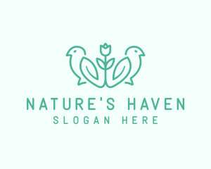 Natural Flower Birds logo design