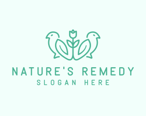 Natural Flower Birds logo design