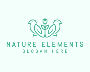 Natural Flower Birds logo design