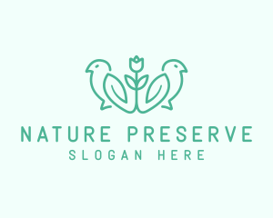 Natural Flower Birds logo design