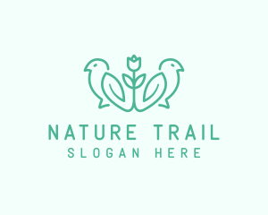 Natural Flower Birds logo design