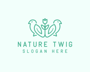 Natural Flower Birds logo design