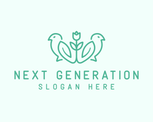 Natural Flower Birds logo design