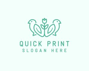 Natural Flower Birds logo design