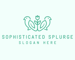 Natural Flower Birds logo design