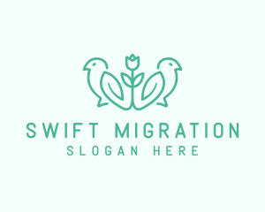 Natural Flower Birds logo design