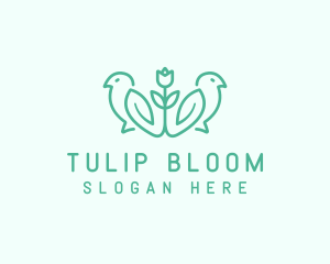 Natural Flower Birds logo design