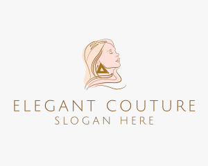 Female Fashion Earring Couture logo design