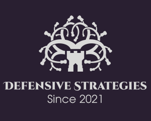 Defense Tower Fortress logo design