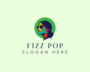 Woman Sunglasses Popart logo design