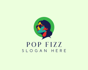 Woman Sunglasses Popart logo design