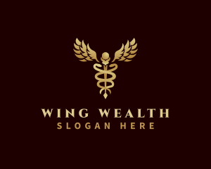 Health Caduceus Wing logo design