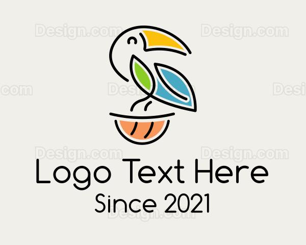 Happy Perched Toucan Logo