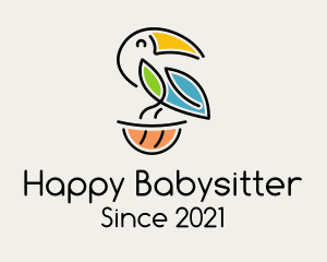 Happy Perched Toucan  logo design