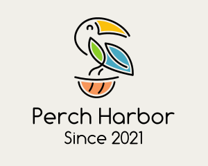 Happy Perched Toucan  logo