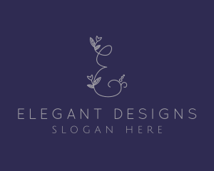 Floral Plant Letter E  logo design