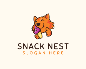 Fox Ice Cream Cone logo design