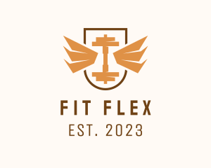 Fitness Barbell Workout logo design