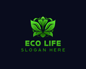 Organic Eco Leaf logo design