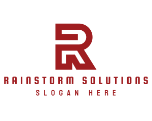 Industrial Tech Letter R logo design