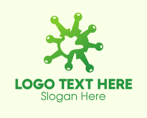 Viral - Green Gradient Virus logo design