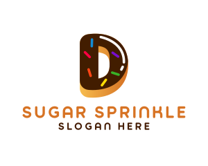 Donut Bakery Dessert Letter D logo