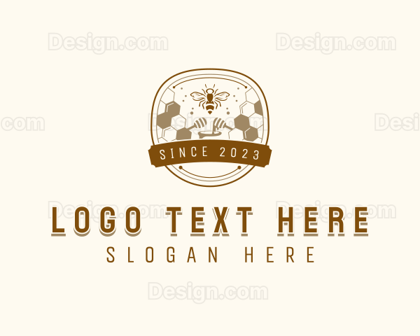 Bee Honeycomb Honey Logo