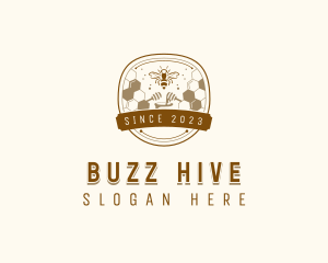 Bee Honeycomb Honey logo
